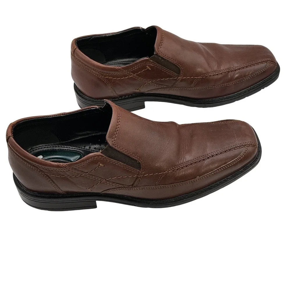 Nunn Bush Mens Brown Leather Slip On Loafer Comfort Gel Dress Shoes 81809-200 8M